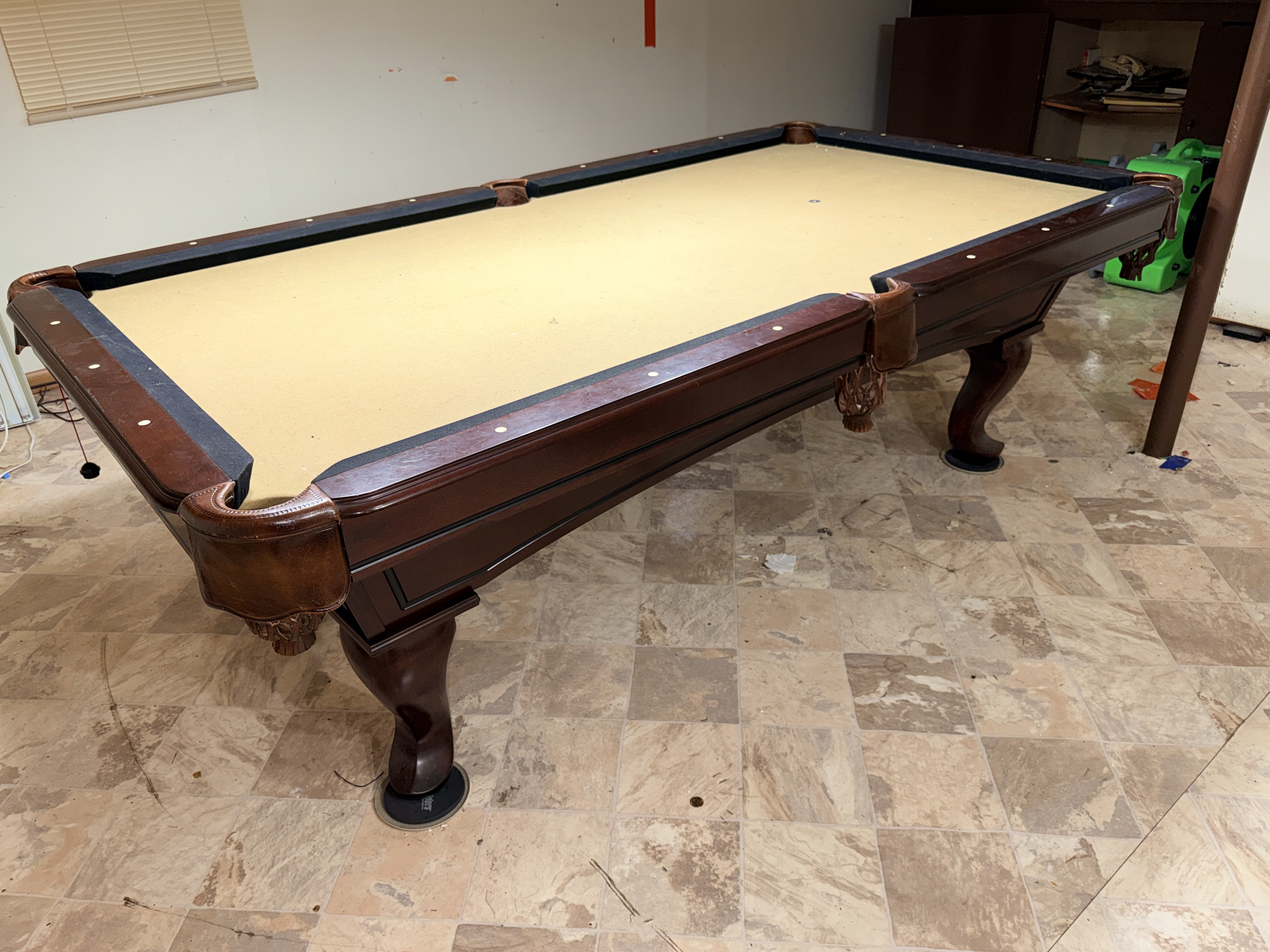 Pool table for sale Colorado:  8' ABC 'Newport'.  Traditional cherry finish.  Includes new cloth in your choice of color.